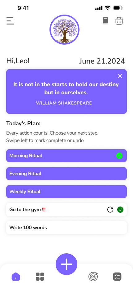 Home Your Daily Ritual Dashboard